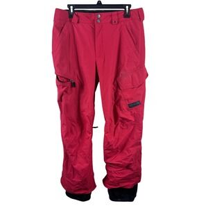 Burton Dryride Snowboard Pants Mens‎ Medium Red Cargo Ski Winter Trousers